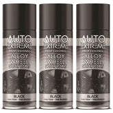 3X Auto Extreme Black Alloy Wheel Spray Paint 400ml Spray Paint